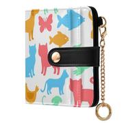 FRODOTGV Abstract Animals Women's Leather Folding Wallet Fancy PU Card for Women Girls