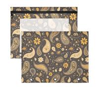 FRODOTGV Aesthetic Decorative Pattern Pencil Bag Pouches with Zipper Storage Bag for 3 Rings Binder 2 Pack Students College Supplies