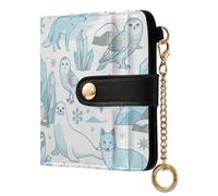 FRODOTGV Animals in Winter Women's Compact Folding Wallet Unique PU Leather With Card Slots for Women Boys Girls