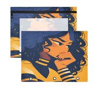 FRODOTGV Anxious Black Women Pencil Bags Pouches Clear Window Plastic File Folder for 3 Rings Binder 2 Pack Students Office Supplies