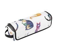 FRODOTGV Art Balinese Cats White 2-in-1 Curling Iron Travel Case with Removable Heat Resistant Mat Portable Carrying Case for Straigheners, Curling Iron, Hair Dryer