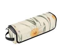 FRODOTGV Art Daffodils Beige Travel Bag for Hair Tools for Women, Removable Accessories Organizer and Heat Resistant Mat for Flat Irons Hot Tools and Haircare Accessories, 15, One Size