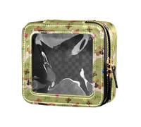 FRODOTGV Beagle Cute Dogs Flower Transparent Mini Toiletry Waterproof Travel Cosmetic Bag Travel Toiletry Bag For Travel, Beagle Sweet Dogs Flower, 1 size, Beagle Cute Dogs Flower, 1 size