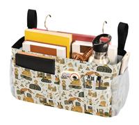 FRODOTGV Bedside Caddy Storage Bag Building People Construction Storage Bags Pocket with Big Pockets And Bottle Holder for Bunk and Hospital Beds, Dorm Rooms Bed Rails
