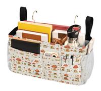FRODOTGV Bedside Storage Caddy Various Funny Frogs Safari Mushroom Princess Hanging Organizer Bags with Pockets for Home Bunk Bed Dorm Sofa