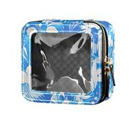 FRODOTGV Black Polka Dots on Pink Background Cute Clear Small Makeup Bag for Girls Portable Cosmetic Organizer Travel Toiletry Tote, 4th July American Independence Day, One Size