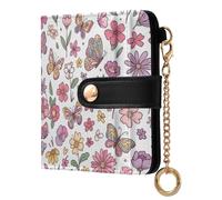 FRODOTGV Bloom & Flutter Women's Compact Folding Wallet Cute Minimalist PU Leather for Women Boys Girls