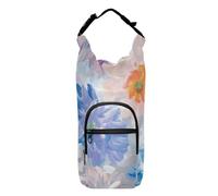 FRODOTGV Blue Pink Florals Water Bottle Strap Carrier Portable Insulated Water Bottle Holder Bottle Water Holder Fits 20/24/32/40 oz Bottles