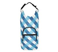 FRODOTGV Blue Plaid Check Tartan Scotland Bottle Sling Space-Saving Insulated Bag for Water Bottles 20/24/32/40oz Hiking Water Bottle Backpack