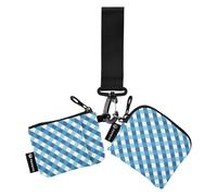 FRODOTGV Blue Plaid Check Tartan Scotland Women's Coin Wallet Card Holder Slim Portable Zipper Cash Coin Purse with Keychain for Ladies Girls 2 Packs, Blue Plaid Check Tartan Scotland, One Size
