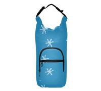 FRODOTGV Blue Snowflakes Christmas Water Bottle Sling Bag Versatile Insulated Bottle Carrier Bottle Water Holder Fits 20/24/32/40 oz Bottles