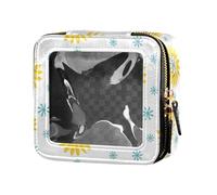 FRODOTGV Boho Evil Eye on Yellow Daisy Clear Cosmetic Bag Toiletry Bags Cosmetic Bags Organizer for Travel, Boho Evil Eye on Yellow Daisy, 1 Size, Boho Evil Eye On Yellow Daisy, 1 size