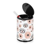 FRODOTGV Boho Evil Eyes Daisies Smokeless Ashtrays for Cigarettes Indoor with Lid Smell Proof Stainless Steel Portable Smokeless Mini Trash Ash Tray