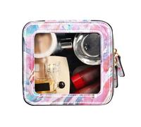 FRODOTGV Boho Kaleidoscope Abstract Pattern Peach Travel Bags for Toiletries Mini Clear Makeup Bag Clear Makeup Bag Organizer, Boho Kaleidoscope Abstract Pattern Peach, One Size