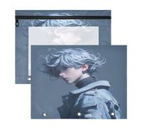 FRODOTGV Brave Boys Dark Gray pencil poucheses Portable Plastic File Folder for A4 Paper Letter 2 Pack Students Classroom Supplies