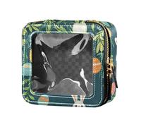 FRODOTGV Buffalo Plaid Rabbit Rabbits Happy Easter Mini Clear Cosmetic Bag Clear, 04, 1 Size