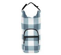 FRODOTGV Buffalo Plaid Tartan Blue Bottle Holder Lightweight Insulated Water Bottle Holder 20/24/32/40oz Water Bottle Carrier with Strap