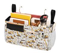 FRODOTGV Building People Construction Color Cartoon Bedside Caddy Storage Bag Hanging Organizer Bags with Big Pockets And Bottle Holder for Remotes Phone,College Dorm, Camp, Baby Bed Rails