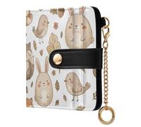 FRODOTGV Bunny & Friends Ladies Lightweight Foldable Wallet Waterproof Compact PU Leather for Women Boys Girls