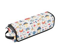 FRODOTGV Cactus Many Illusion Hawaiian Curling Iron Travel Bag with Heat Resistant Mat Women Portable Organizer Storage Bags for Straighteners, Hair Dryer, Various Funny Frogs Safari Mushroom Princess