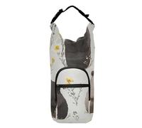 FRODOTGV Cartoon Funny Bear Gray Water Bottle Carry Bag Space-Saving Water Bottle Carrying Bag Backpack Water Bottle Holder Fits 20/24/32/40 oz Bottles, Cartoon Funny Bear Gray, 1 size, Claasic