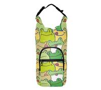 FRODOTGV Cartoon Green Frog Water Bottle Holder Sling Insulated Bag for Water Bottles Water Bottle Holder for Hiking Fits 20/24/32/40 oz Bottles