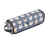 FRODOTGV Cartoon Little Cats Faces 2 in 1 Hair Tools Organizer with Heat Resistant Mat Portable Travel Carrying Case for Curling Iron Straightener Flat Hair Dryer Portable Travel Essentials