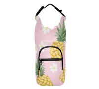 FRODOTGV Cartoon Pineapples Pink Water Bottle Strap Carrier Functional Water Bottle Insulated Carrier Hiking Water Bottle Holder Fits 20/24/32/40 oz Bottles