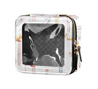 FRODOTGV Cartoon Sweet Cow Sage Green Clear Mini Makeup Bag, 14, One Size