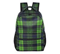 FRODOTGV Casual Day Bag Structured Standable Shape Peach Skin Inner Lining for Primary Secondary School Pupils Short Day Trips Midnight Tartan Size Small