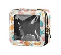 FRODOTGV Cheetah Print Cute Clear Make Up Bag for Girls Cosmetic Containers Toiletry Bags, Seashells Different Shapes and Starfish, One Size