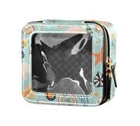 FRODOTGV Cherry Blossoms Cute Clear Small Makeup Bag Toiletry with Zipper Portable Cosmetic Organizer for Girls Women, Seashells Different Shapes and Starfish, One Size