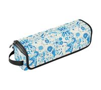 FRODOTGV Christmas Holly Berries Hot Hair Tools Travel Bag for Women, Large Essentials Storage with Heat Resistant Mat for Straighteners, Hair Dryer, Boho Kaleidoscope Abstract Pattern, One Size