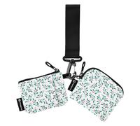 FRODOTGV Christmas Mistletoe Berry Women's Coin Purses Card Cases Small Portable Identity Card Protector with Zipper Coin Pocket for Men Women 2 Packs, Christmas Mistletoe Berry, One Size
