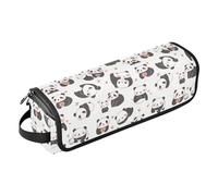 FRODOTGV Christmas Winter Snow Elk Red Curling Iron Travel Case for Women, Removable Organizer Storage Bags and Heat Resistant Mat for Hot Tool Flat Irons Hair Volumizer Styler, Chinese Panda Cute