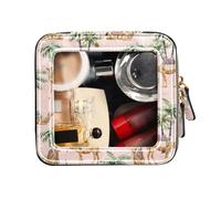 FRODOTGV Clear Make Up Bag, Camel Palm Trees Tropical Peach, Toiletry Bag Makeup Bag Organizer, Camel Palm Trees Tropical Peach, One Size
