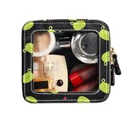 FRODOTGV Clear Makeup Bag Small, Balck and Green, Toiletry Bag with Zipper Makeup Bag Organizer, Balck And Green, One Size