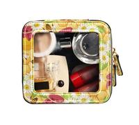 FRODOTGV Clear Small Cosmetic Bag for Purse, Bees Happy Happiness Honey Flowers, Travel Bags for Toiletry Cosmetic Bag, Bees Happy Happiness Honey Flowers, 1 Size, Bees Happy Luck Honey Flowers, 1