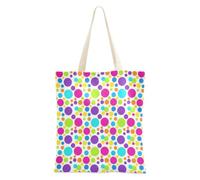 FRODOTGV Color Dots Canvas Tote Bag | Polyester Canvas Tote Bag with Magnetic Snap Closure