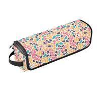 FRODOTGV Colorful Christmas Light Bulbs Women's 2-in-1 Curling Iron Travel Case Large Capacity Hair Styling Accessories Organizer with Heat Resistant Pad for Flat Irons, Straighteners, Cheetah Print