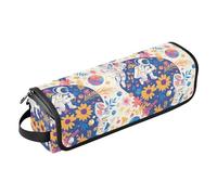 FRODOTGV Colorful Christmas Light Bulbs Women's 2-in-1 Curling Iron Travel Case Large Capacity Hair Styling Accessories Organizer with Heat Resistant Pad for Flat Irons, Straighteners, Astronauts