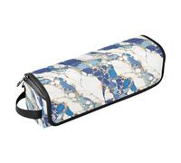 FRODOTGV Colorful Christmas Light Bulbs Women's 2-in-1 Curling Iron Travel Case Large Capacity Hair Styling Accessories Organizer with Heat Resistant Pad for Flat Irons, Straighteners, Abstract Marble