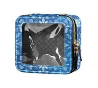 FRODOTGV Colorful Elephant Cartoon Cute Clear Small Makeup Bag for Purse for Girls Women Cosmetic Case Toiletry Travel Tote, Boho Kaleidoscope Abstract Pattern, One Size