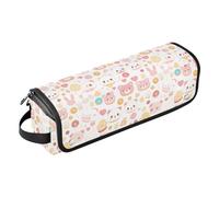 FRODOTGV Colorful Flower Hair Tool Travel Bag with Heat Resistant Pad Women's Waterproof Storage Bags for Flat Irons Hot Tools and Haircare Accessories, Cute Cartoon Newborns Rabbit Bear Candy Donut