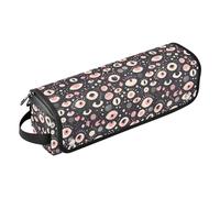 FRODOTGV Colorful Neon Cat Women Curling Iron Travel Bag Waterproof Hair Styling Accessories Organizer with Iron Mat for Straighteners, Hair Dryer, Black and White Evil Eyes, One Size