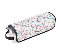 FRODOTGV Colorful Pattern with Cute Chameleons Hair Tools Travel Bag with Heat Resistant Pad Women's Waterproof Carrying Case for Flat Irons, Straighteners, 4th July American Independence Day, One