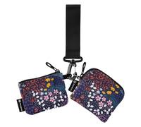 FRODOTGV Colourful Liberty Blooming Flower Women's Coin Pouches Card Holder Compact Size Zipper Cash Coin Purse with Zipper Coin Pocket for Ladies Girls 2 Pcs, Blooming Flower, One Size