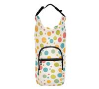FRODOTGV Colourful Polka Dots Bottle Carrier with Bottles Zippered Insulated Water Bottle Holder Backpack Water Bottle Holder Fits 20/24/32/40 oz Bottles