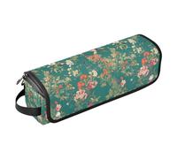 FRODOTGV Colourful Small Liberty Blooming Green Women Hot Hair Tools Travel Bag Large Capacity Organizer Storage Bags and Heat Resistant Mat with Zipper for Flat Irons, Straighteners
