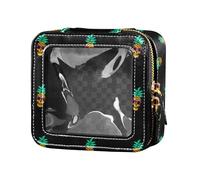 FRODOTGV Cool Skull Pineapple with Sunglasses, Clear Small Cosmetic Bag for Wallet, Zipper Toiletry Bag, Zipper Makeup Bag for Women, Cool Skull Pineapple, 1 Size, Cool Skull Pineapple, 1 size